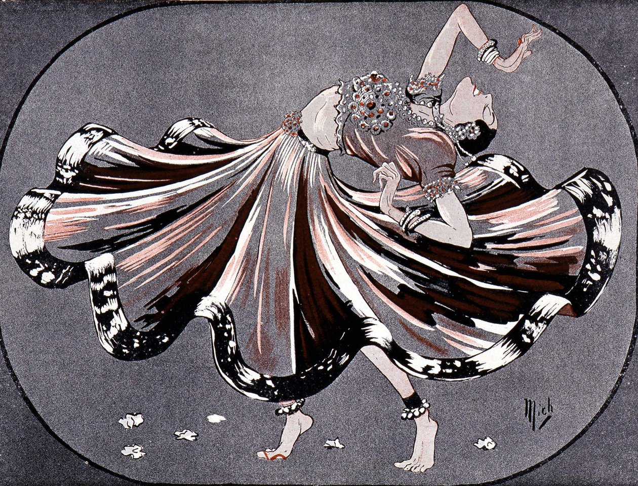 Neiti Ruth hindutanssissaan: Mata Hari teatterissa Marigny - kirjoittanut Mich (Michel Liebeaux tekijältä Mich