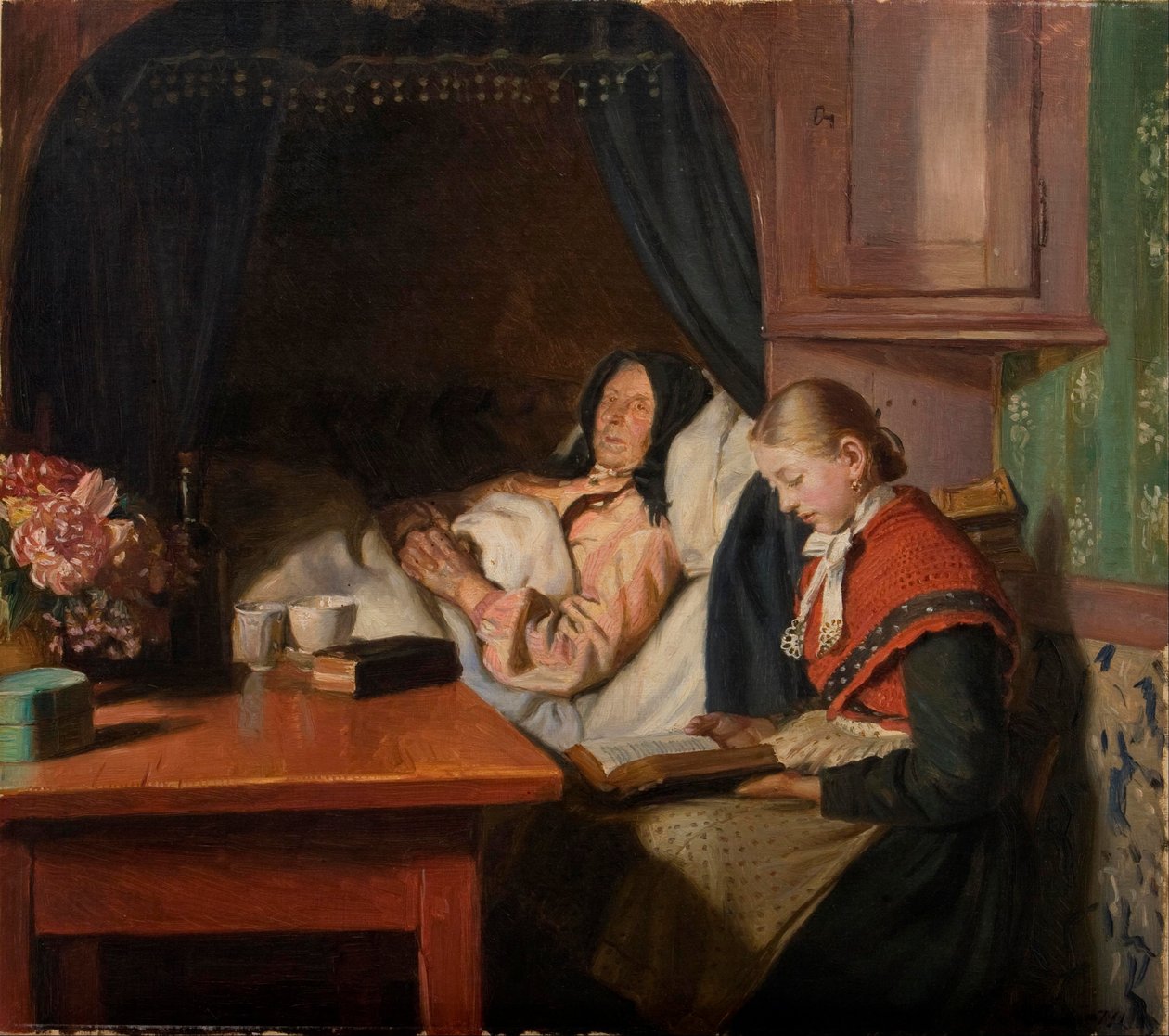 Sairaalasängyn ääressä tekijältä Michael Peter Ancher