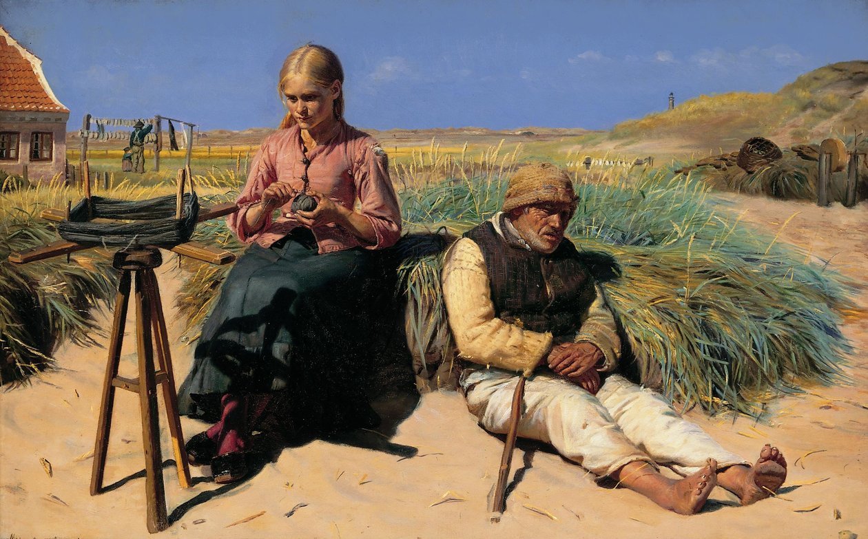 Luvut maisemassa. Sokeat Kristian ja Tine dyynien keskellä tekijältä Michael Peter Ancher