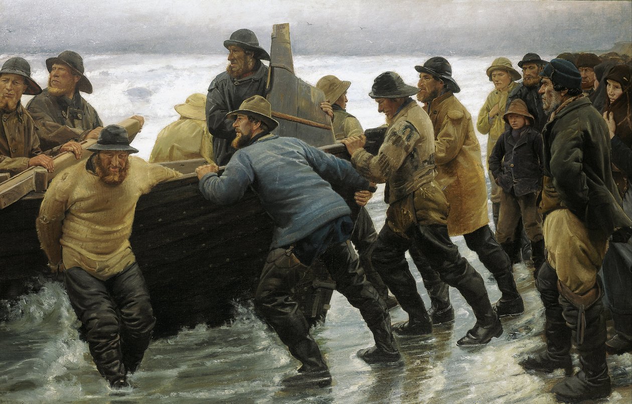 Kalastajat käynnistävät soutuveneen tekijältä Michael Peter Ancher