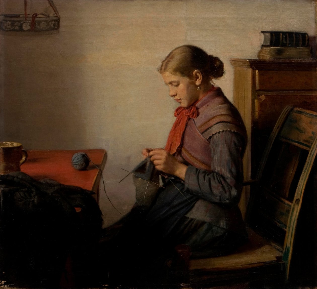 Skagen -tyttö, Maren Sofie, neulominen. tekijältä Michael Peter Ancher