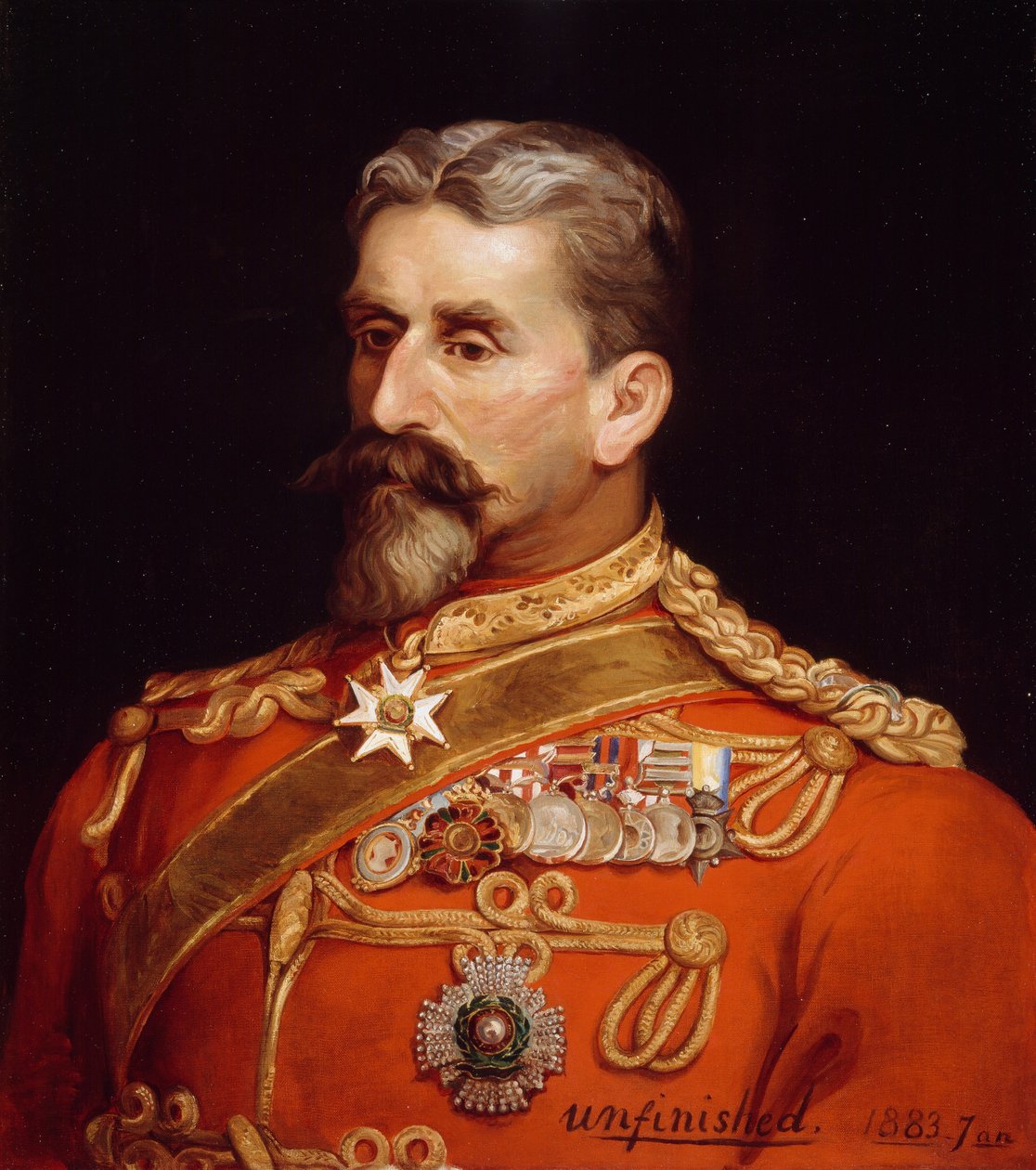 Kenraalimajuri Sir Charles Metcalfe MacGregor KCB CSI CIE (1840-87) kenraalipäällikkönä Intia, 1883 tekijältä Michael Ciardiello
