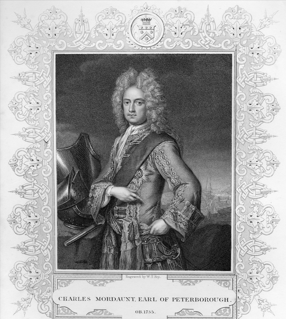 Charles Mordaunt, Peterboroughin jaarli, kaiverrus W.T. Fry tekijältä Michael Dahl