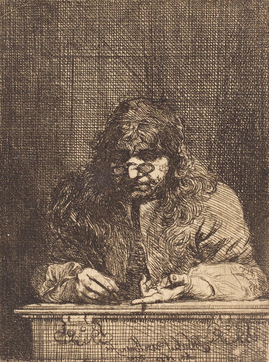 Omakuvapiirustus, 1675 (etsattu paperille) tekijältä Michael Leopold Willmann