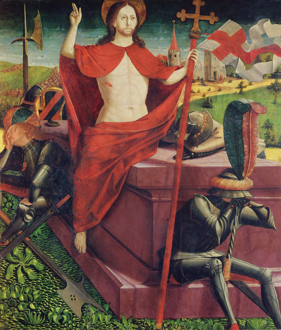 Ylösnousemus, Pyhän Stefanuksen alttaritaulusta, noin 1470. tekijältä Michael Pacher