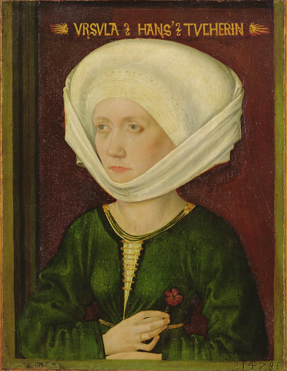 Ursula Tucherin muotokuva, 1478 (öljy limepuulle) tekijältä Michael Wolgemut or Wolgemuth
