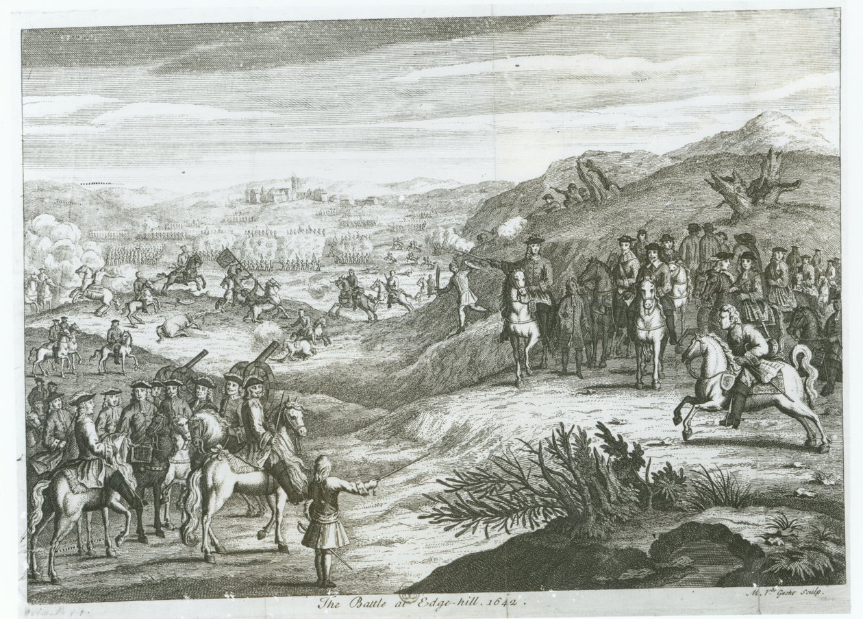 Edgehillin taistelu, 23. lokakuuta 1642 tekijältä Michael van der Gucht