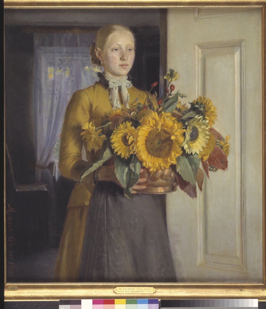 Tyttö auringonkukan kanssa tekijältä Michael Ancher