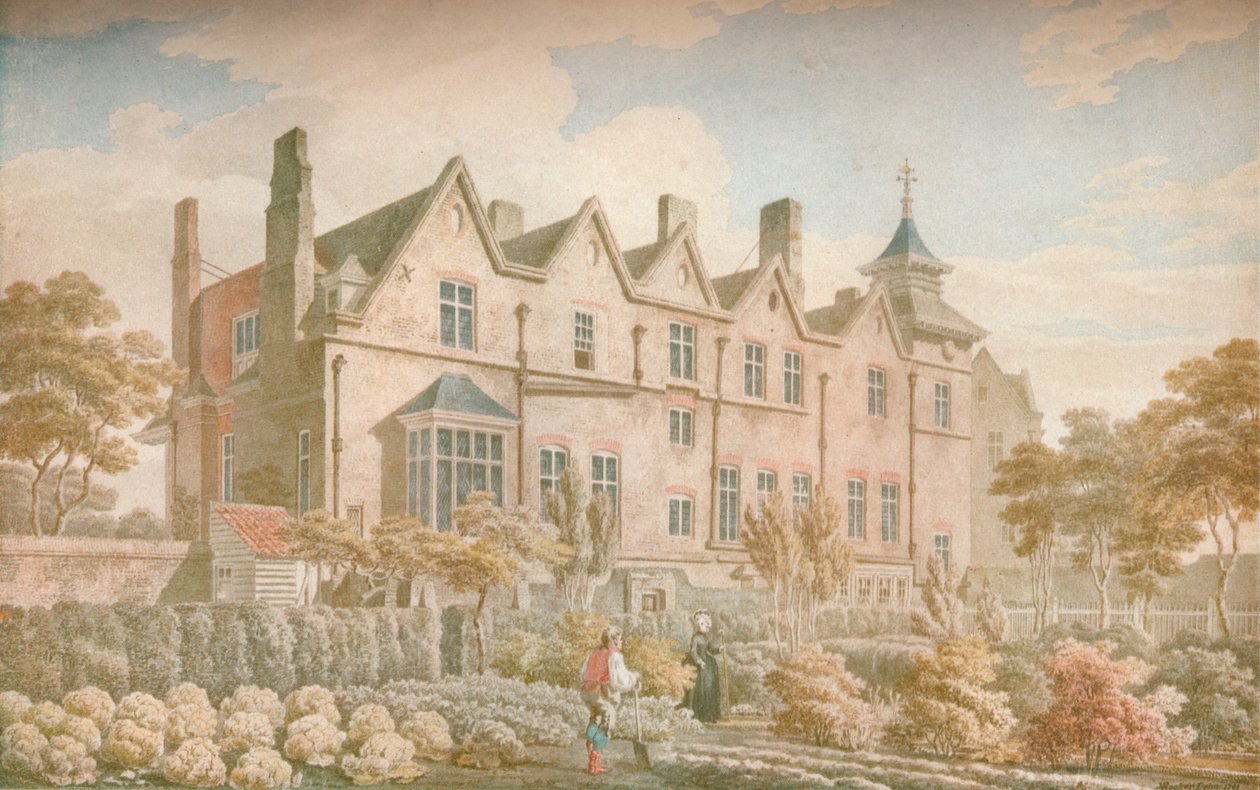 Marylebone Old Manor House: Garden Front, 1791, 1923 tekijältä Michael Angelo Rooker