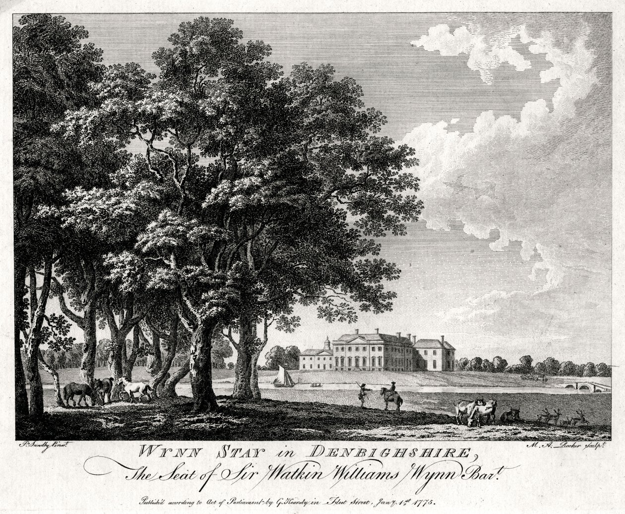 Wynn Stay Denbighshiressä, Walesissa, 1775 tekijältä Michael Angelo Rooker