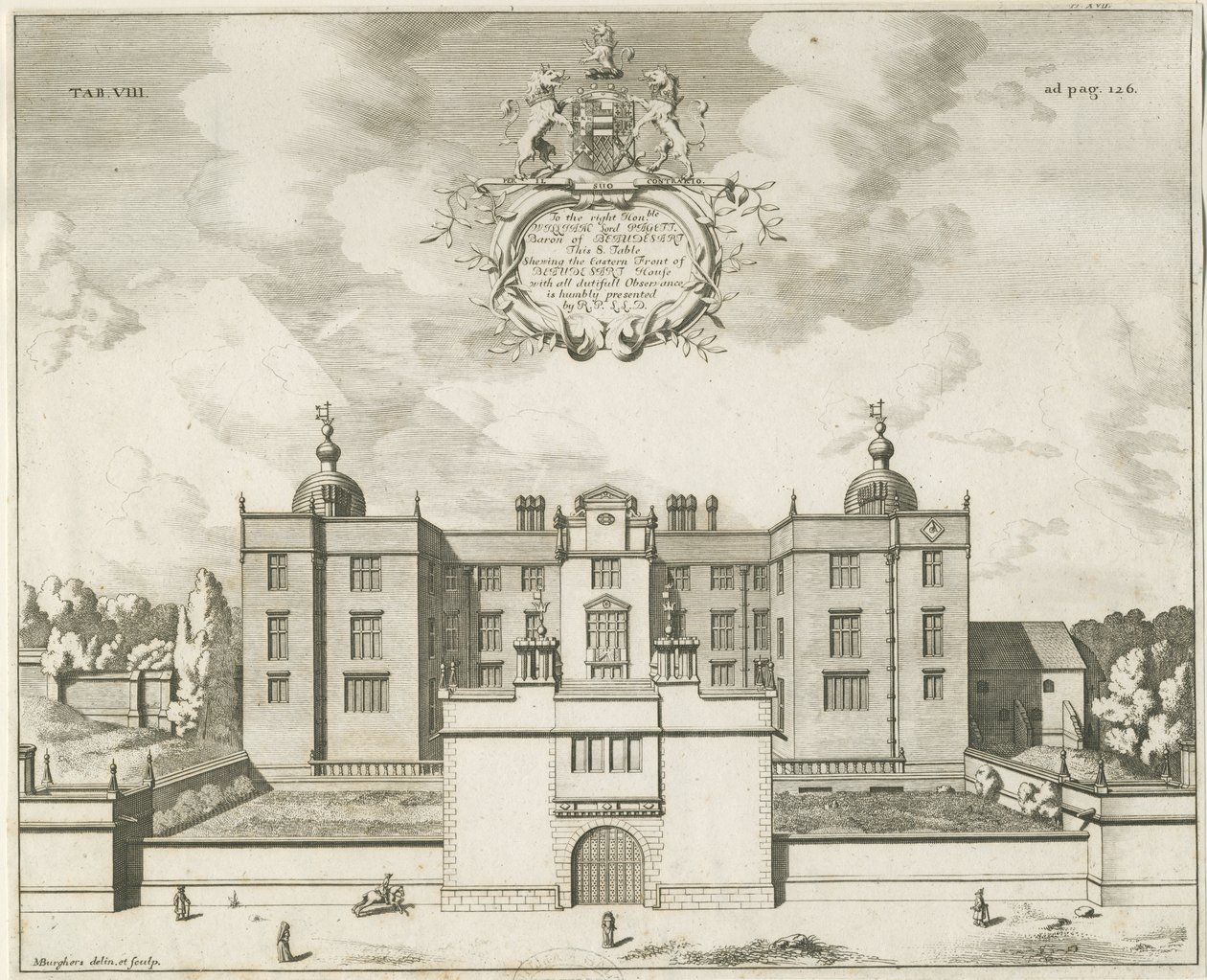 Beaudesert Hall and Park: kuparilevykaiverrus, nd [1653-1686] tekijältä Michael Burghers