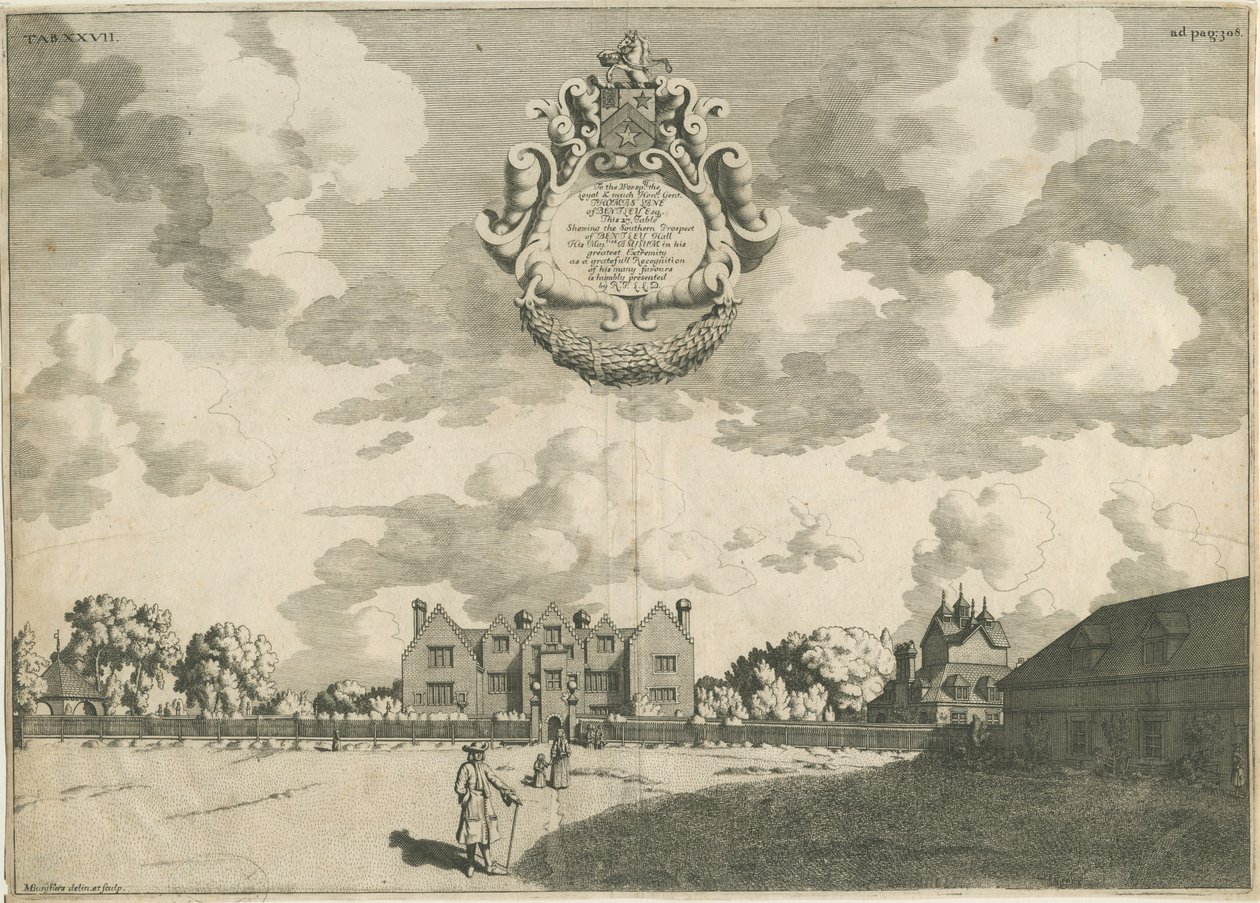 Bentley Hall: kuparilevykaiverrus, nd [1653 - 1686] tekijältä Michael Burghers
