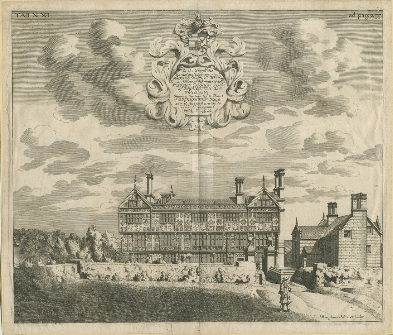 Broughton Hall: kuparilevykaiverrus, nd [1653-1686] (painos) tekijältä Michael Burghers