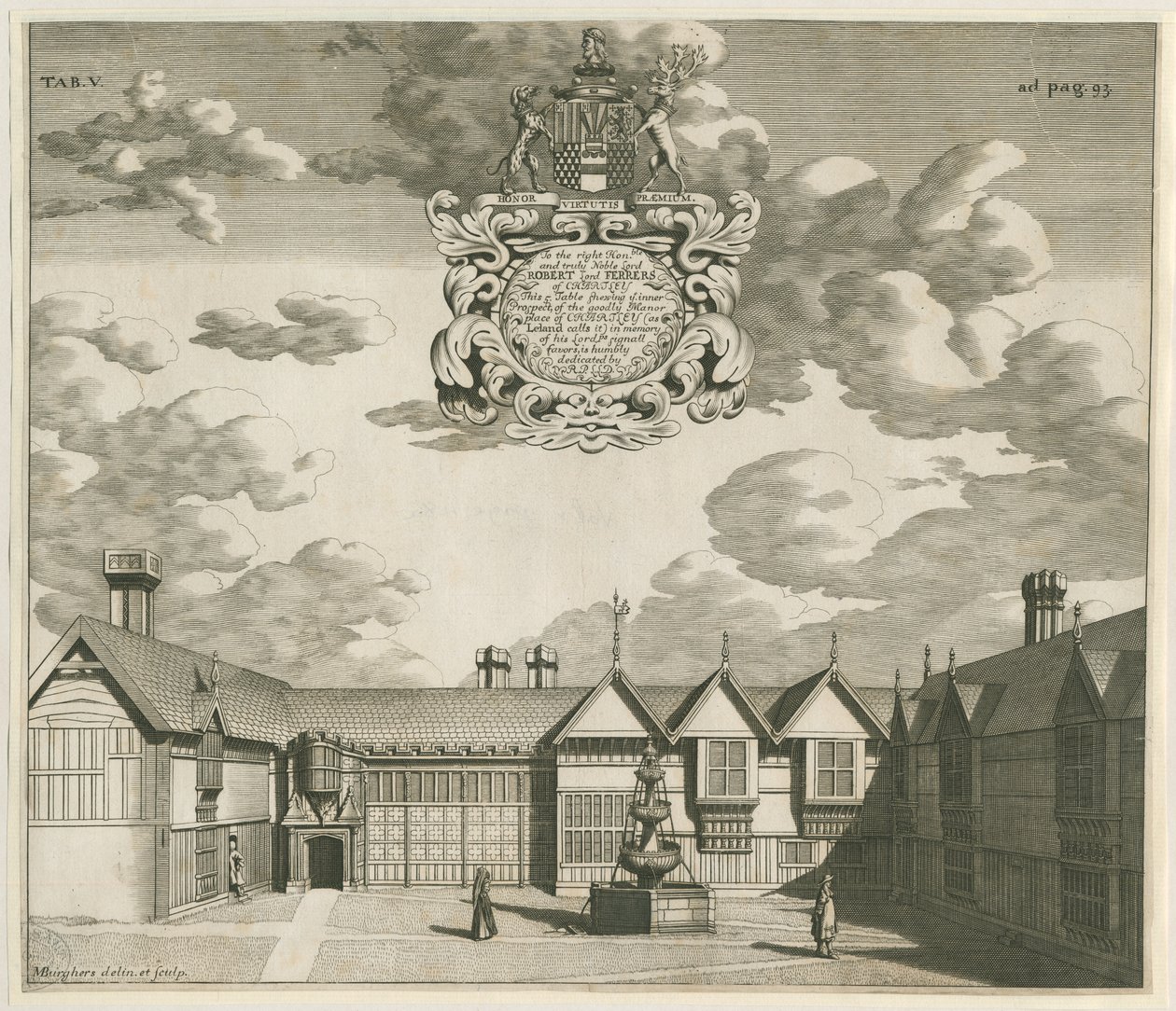 Chartley Manor House: kaiverrus, nd [1653-1686] (painettu) tekijältä Michael Burghers