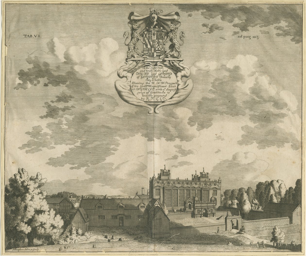 Gerards Bromley Hall: kaiverrus, nd [1653-1686] tekijältä Michael Burghers