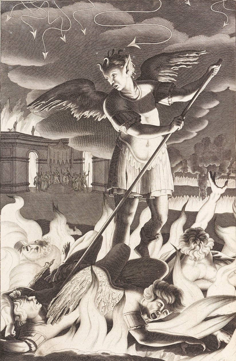 Kuvitus John Miltonin kadonnutta paratiisia varten, 1688. tekijältä Michael Burghers