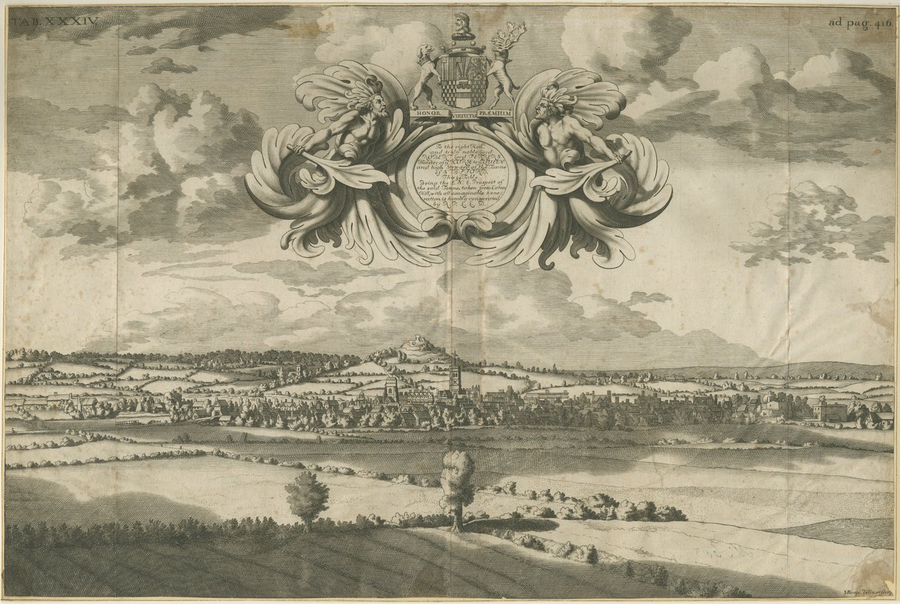 Stafford - East North East Prospect: kaiverrus, nd [1686] (painettu) (printti) tekijältä Michael Burghers