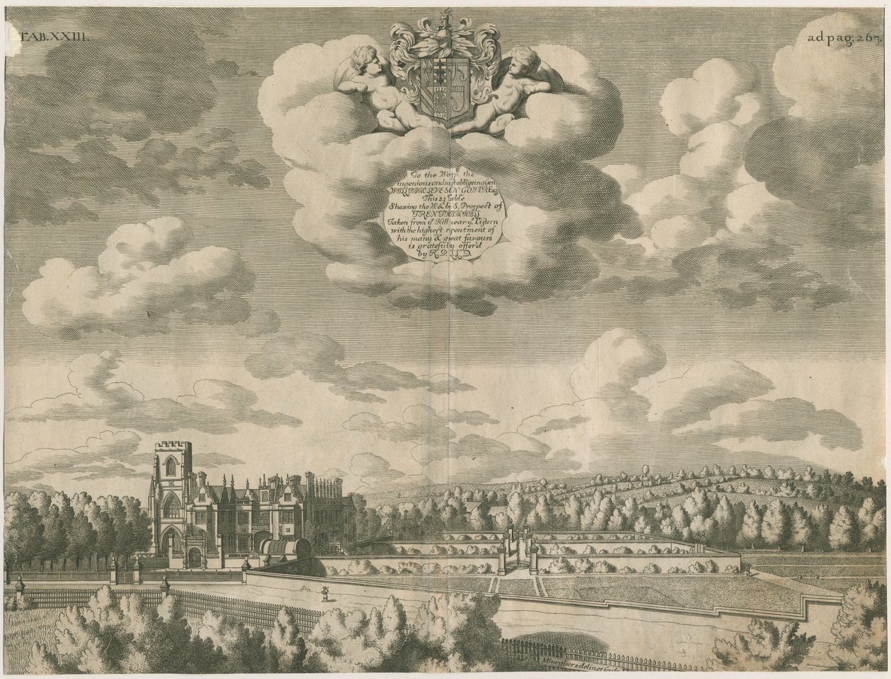 Trentham Hall: kaiverrus, nd [1686] tekijältä Michael Burghers
