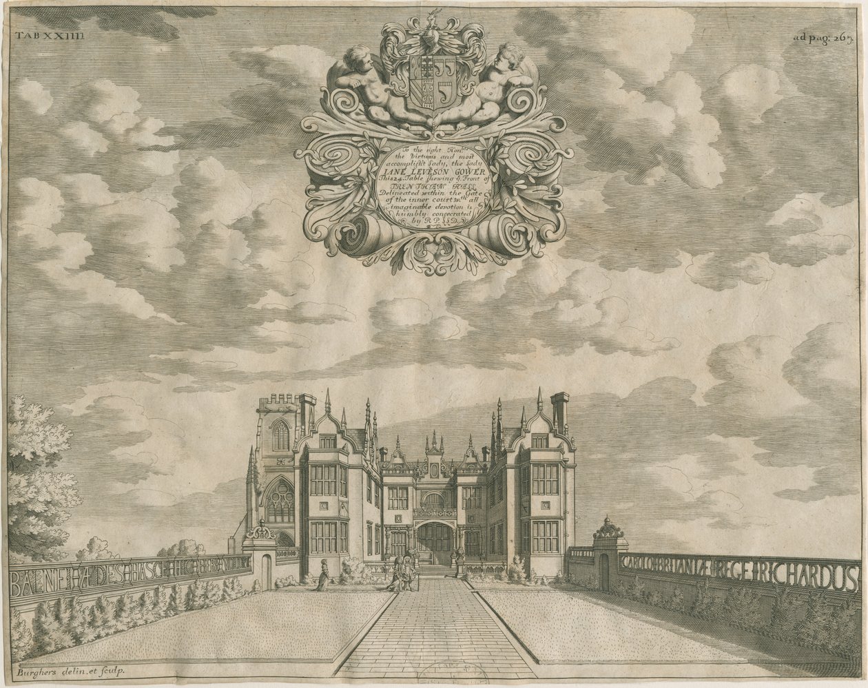 Trentham Hall: kaiverrus, nd [1686] tekijältä Michael Burghers