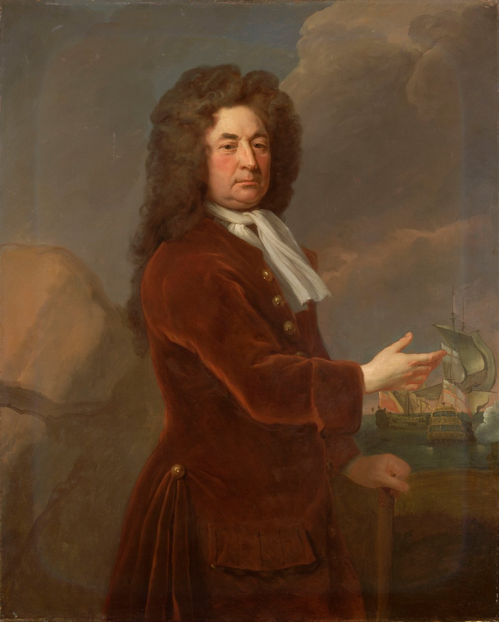 Kontra-amiraali Sir William Whetstone (k.1711), 1700-luvun loppu - 1700-luvun alku (öljy kankaalle). tekijältä Michael Dahl