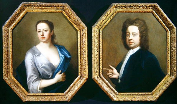 Taiteilija Hugh Howard (1675-1737) ja hänen vaimonsa Thomasine Langston Howardin vaimo tekijältä Michael Dahl
