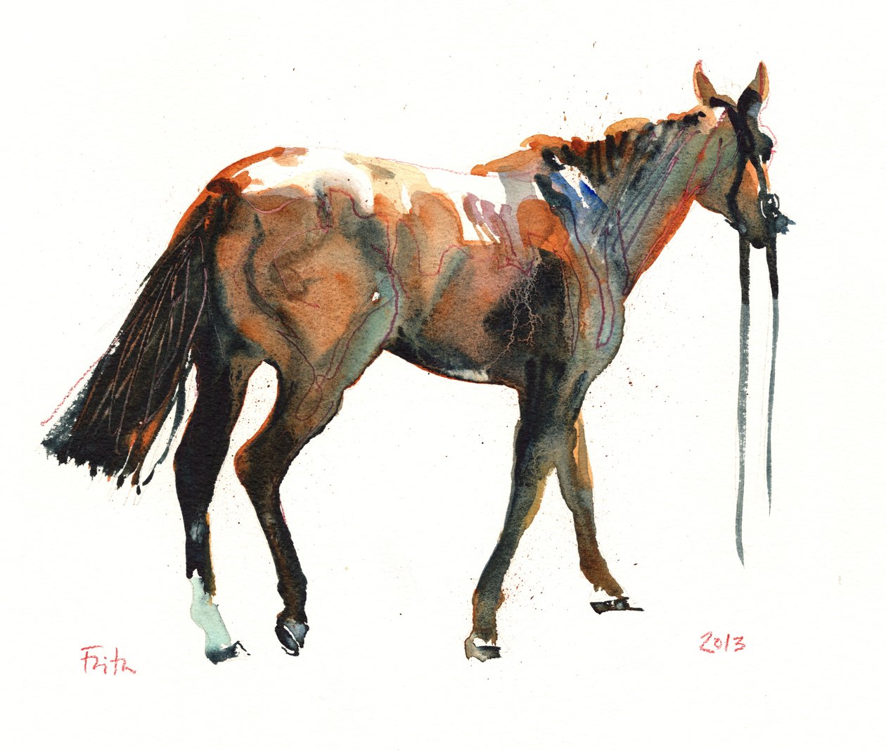 Nimetön, 2018 (akvarelli paperille) tekijältä Michael Frith