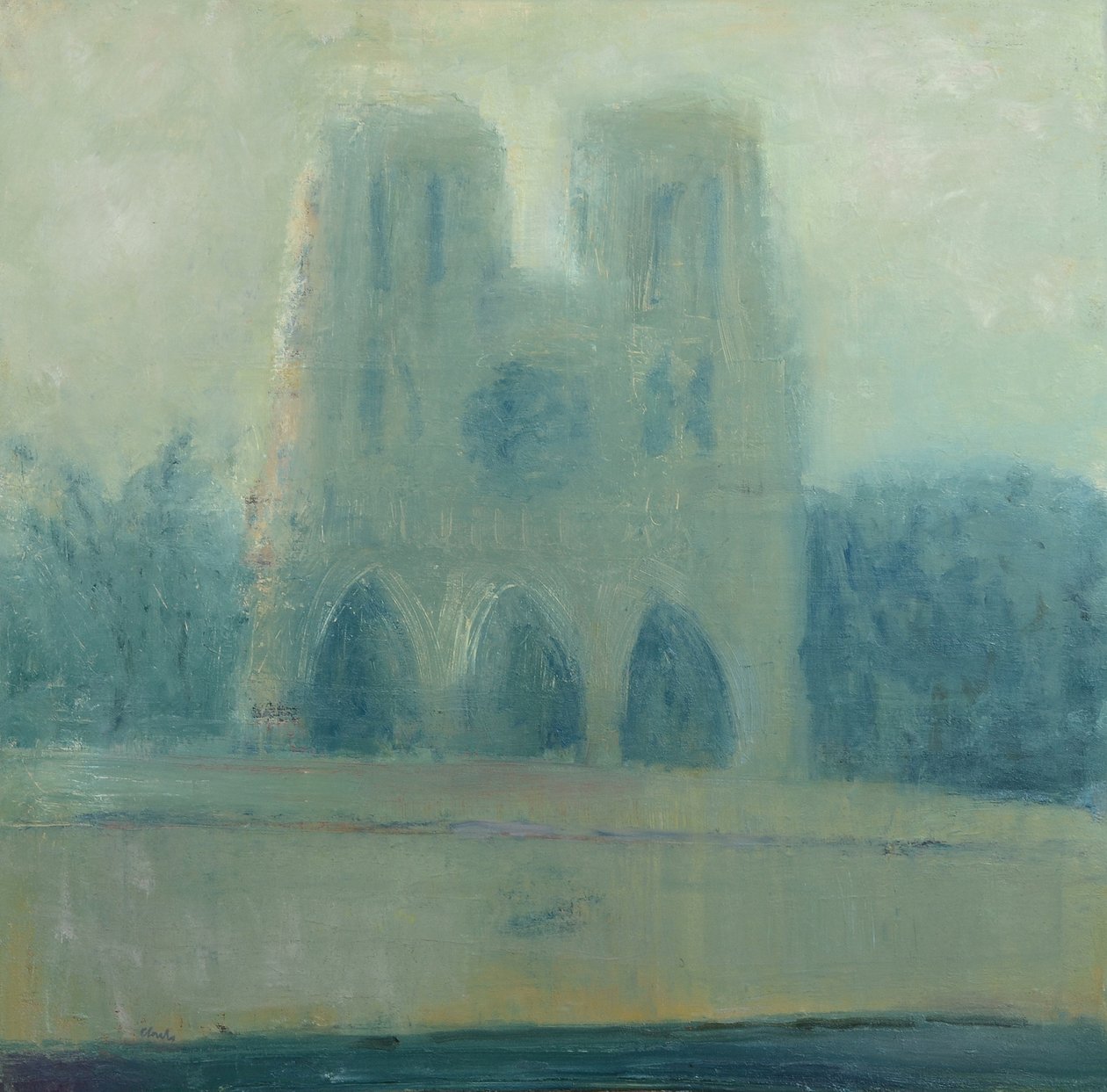 Notre Dame, Pariisi, 2016 (öljy pellavalle) tekijältä Michael G. Clark