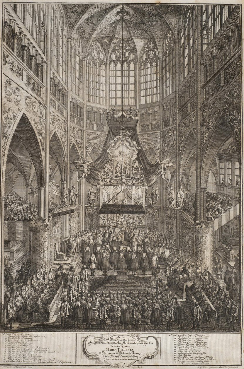 Maria Teresan kruunaus Prahan linnassa, 1743. tekijältä Michael Heinrich Rentz