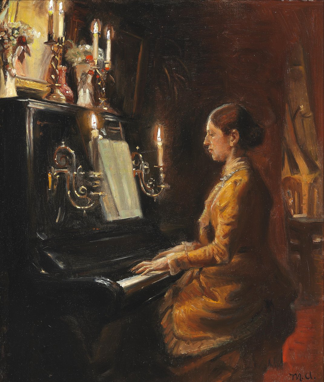 Anna pianon ääressä. tekijältä Michael Peter Ancher