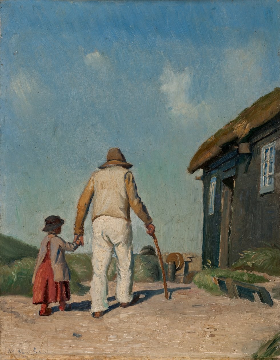 Sokea kristitty, opiskelu (öljy aluksella) tekijältä Michael Peter Ancher