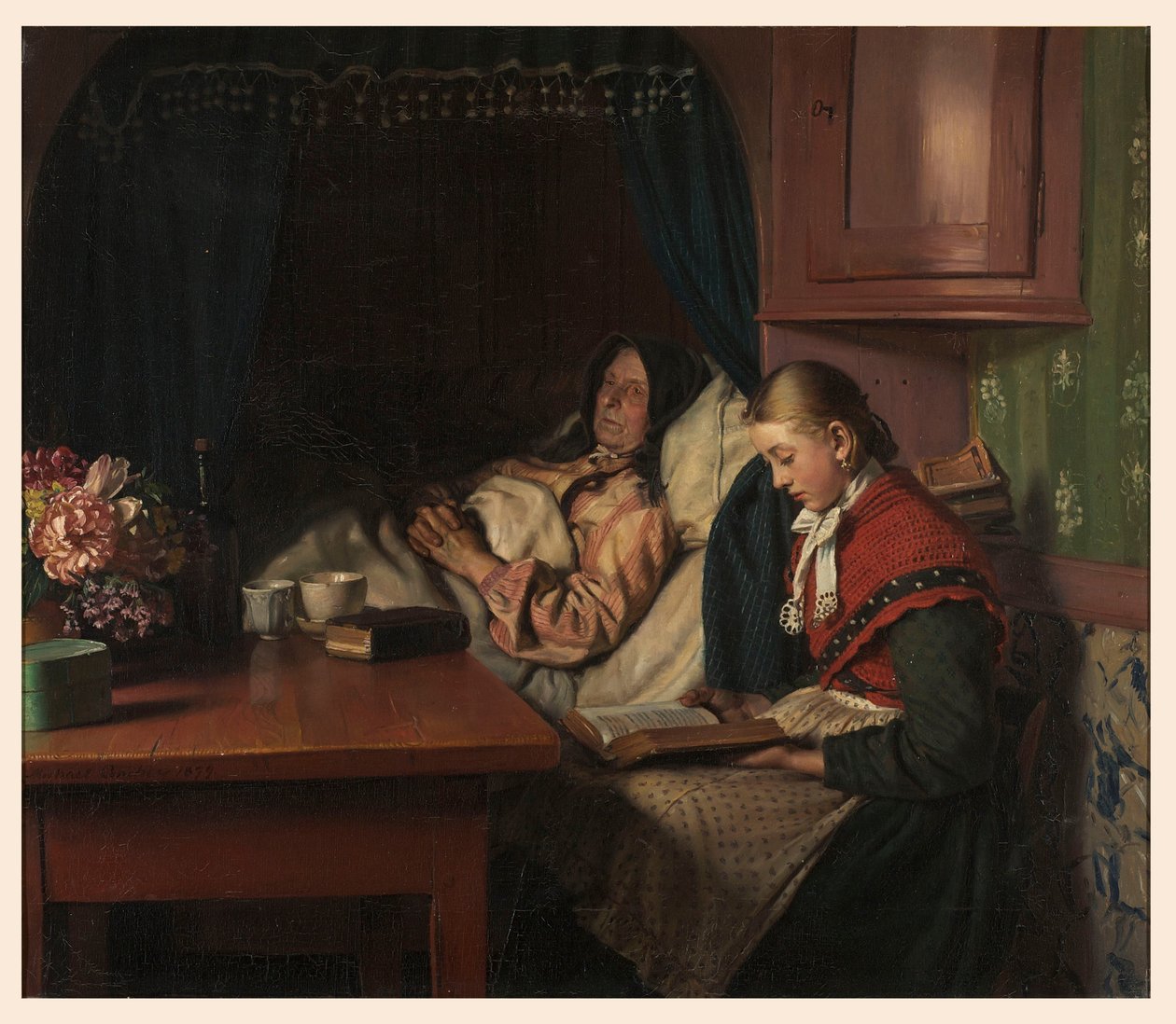 Isoäidin sairasvuoteessa tekijältä Michael Peter Ancher