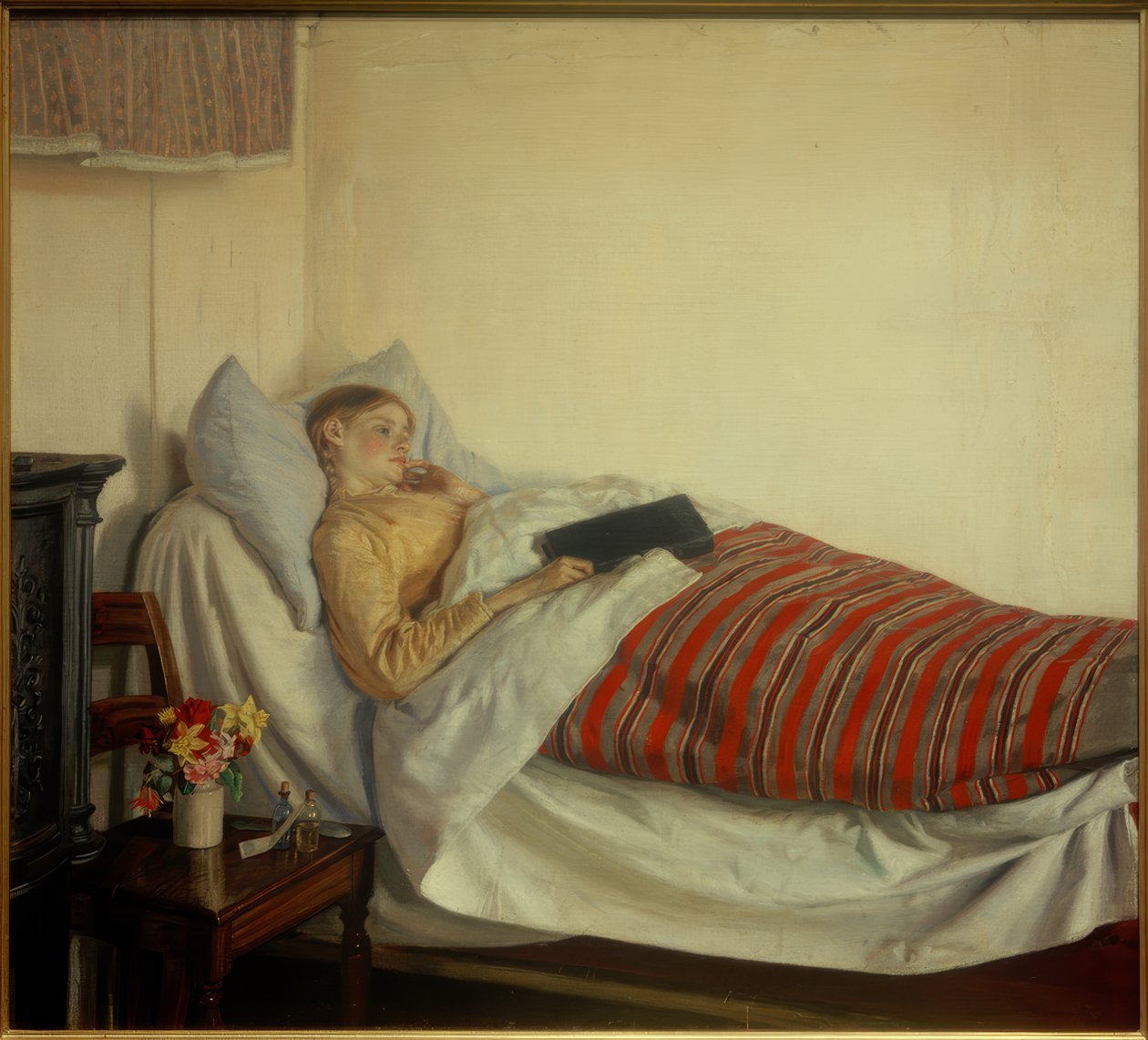 Sairas nuori tyttö. Tine Normand tekijältä Michael Peter Ancher