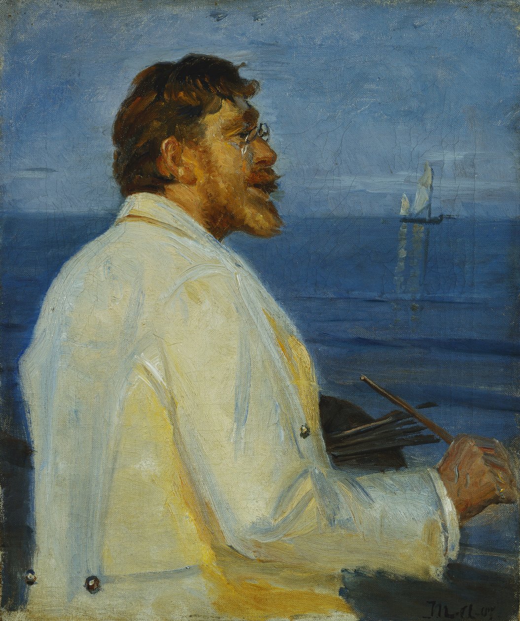 Taiteilija Peder Severin Kroyerin muotokuva, puolipitkä, 1907 tekijältä Michael Peter Ancher