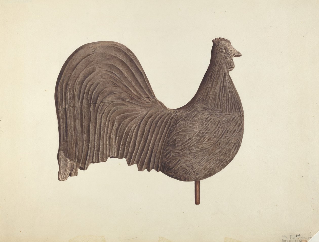 Rooster Weather Vane, luultavasti 1940. tekijältä Michael Riccitelli