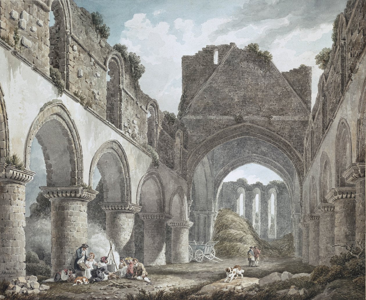 Buildwas Abbey, Shropshire, 1700-luku tekijältä Michael Rooker