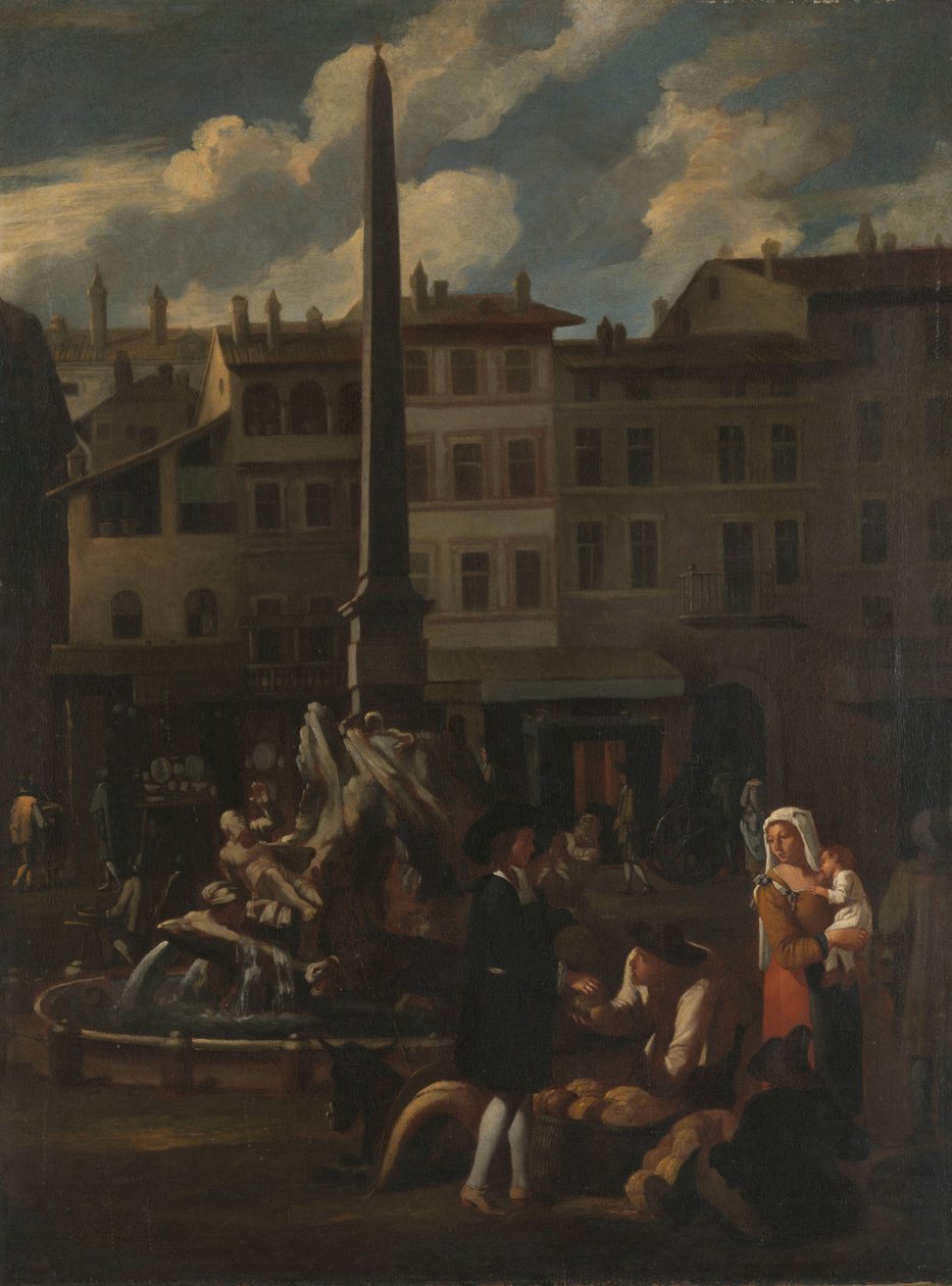 Market Scene Roomassa, Piazza Navona tekijältä Michael Sweerts (manner of)