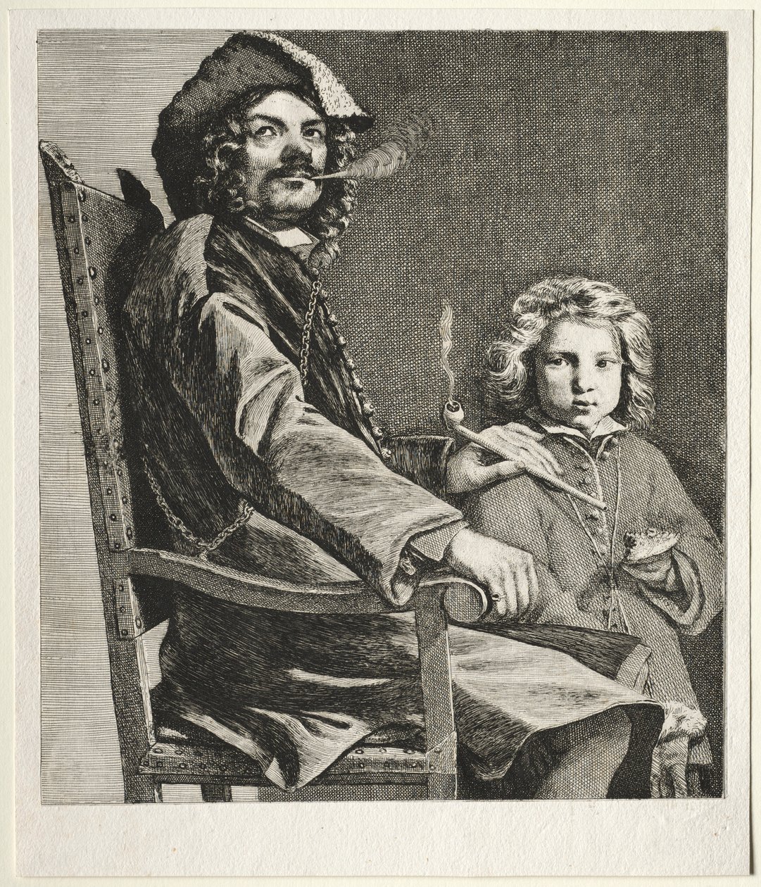 Piippua polttava mies ja pieni poika, c. 1660. tekijältä Michael Sweerts