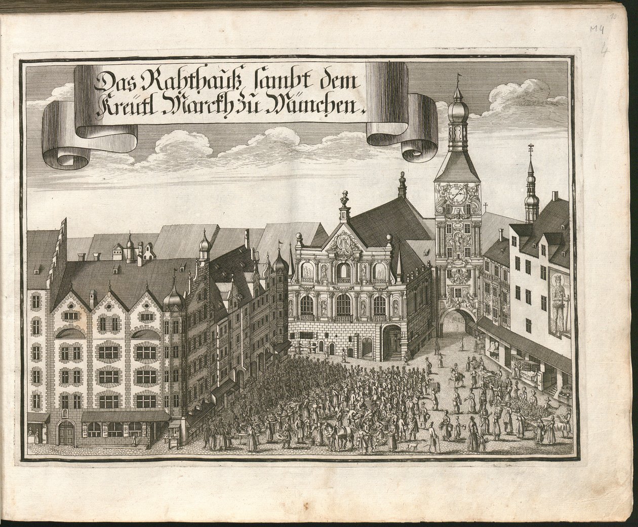 Saksa: Das Rahthauß sambt dem Kreütl. Marckh zu München tekijältä Michael Wening