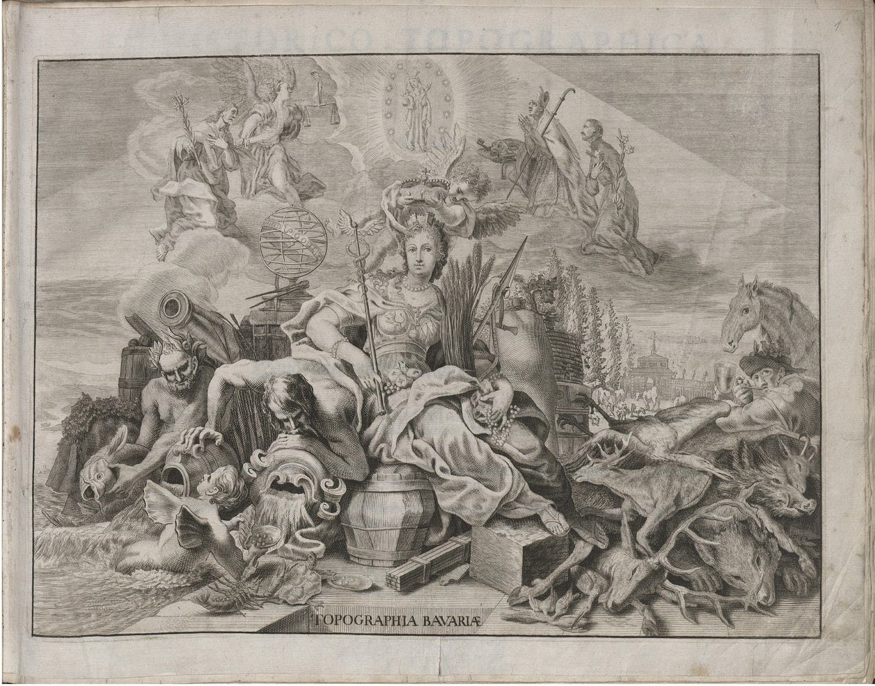 Saksa: Historico-Topographica Descriptio. Eli: Kuvaus, deß Churfürsten- und Hertzogthums Ober- und Nidern Bayrn : Welches In vier Theilter oder Renntämbter, Als Oberlandts München und Burgkhausen, Unterlandts aber in Landshuet und Straubing abgett. tekijältä Michael Wening