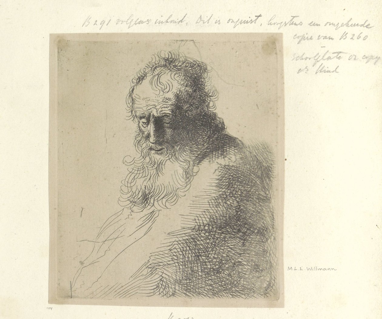 Bust van een oude mies tapasi baard Kokoelma kahdeksankymmentäviisi alkuperäistä vedosta (sarjan nimi) tekijältä Michael Willmann (attributed to)