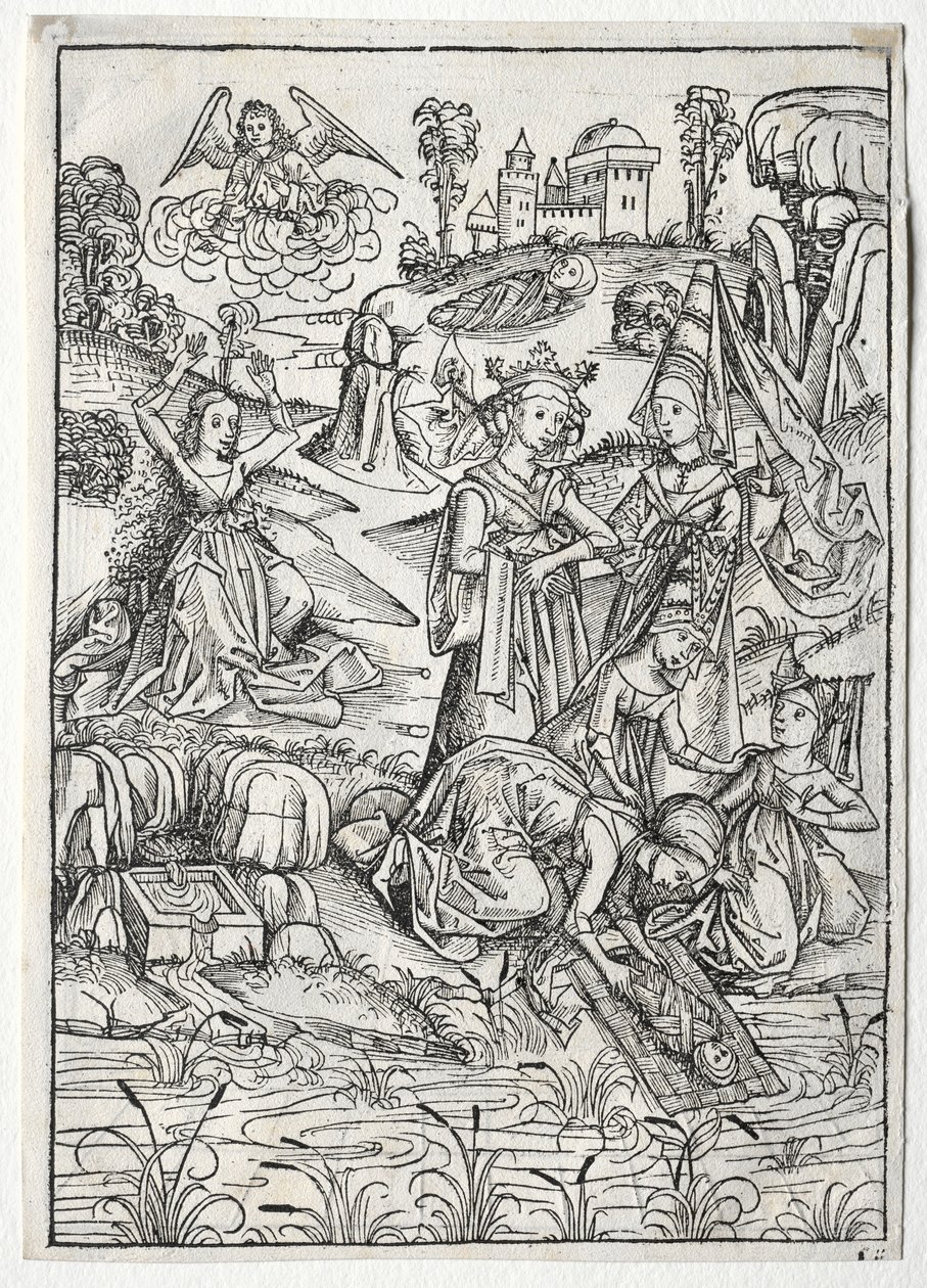 Der Schatz Behalten: Faaraon tyttären löytämä Mooses, 1491. tekijältä Michael Wolgemut