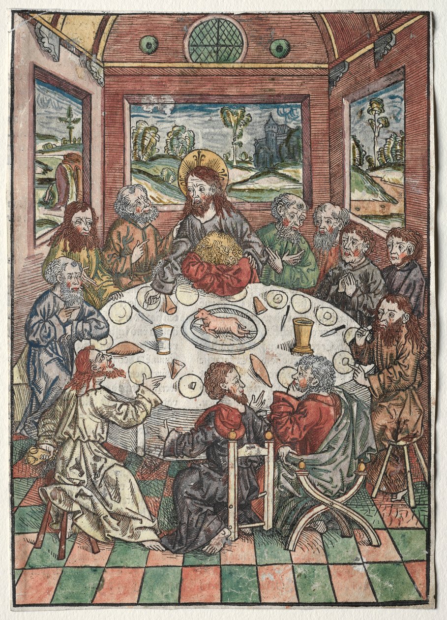 Aarteenvartija: Viimeinen ehtoollinen, 1491. tekijältä Michael Wolgemut