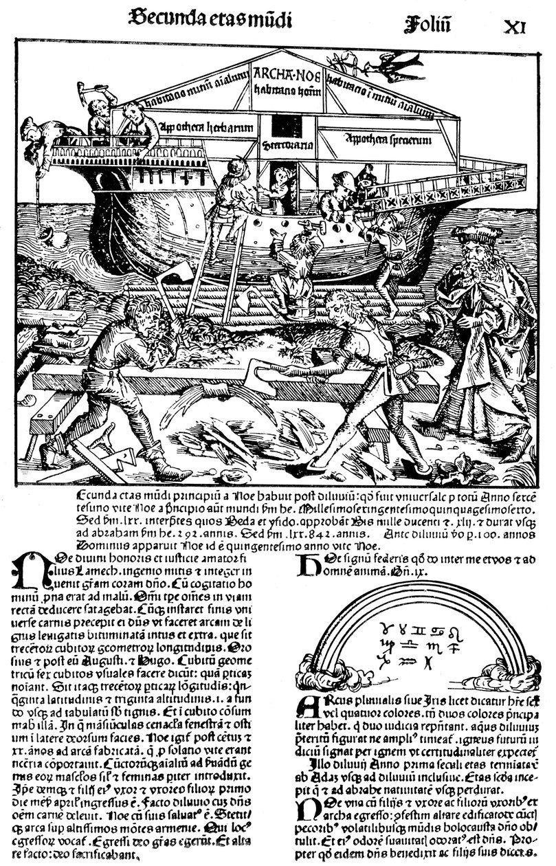 Sivu Hartmann Schedelin kirjasta The Nuremberg Chronicle, 1493. tekijältä Michael Wolgemut