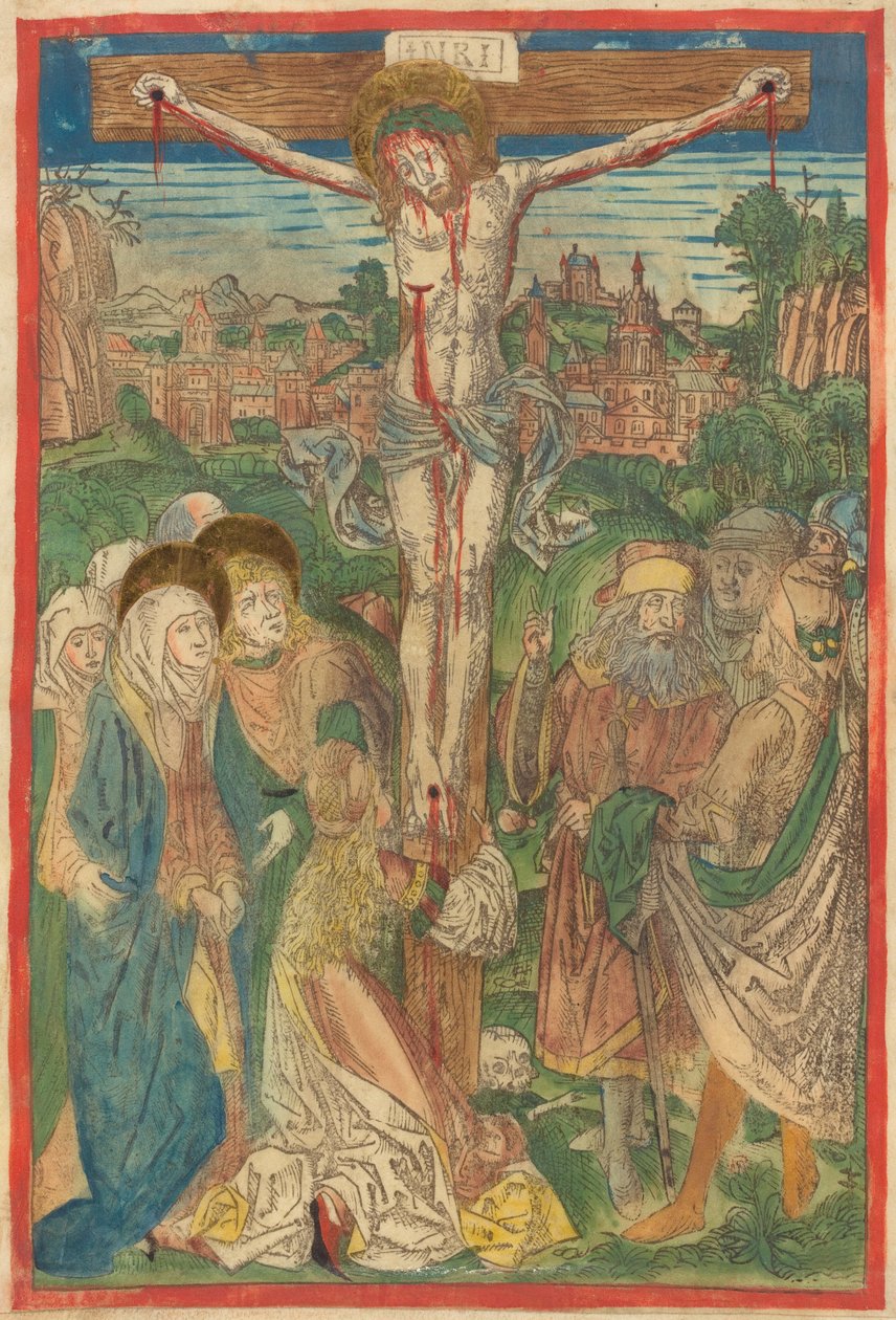 Die Kreuzigung mit der heiligen Maria Magdalena tekijältä Michael Wolgemut