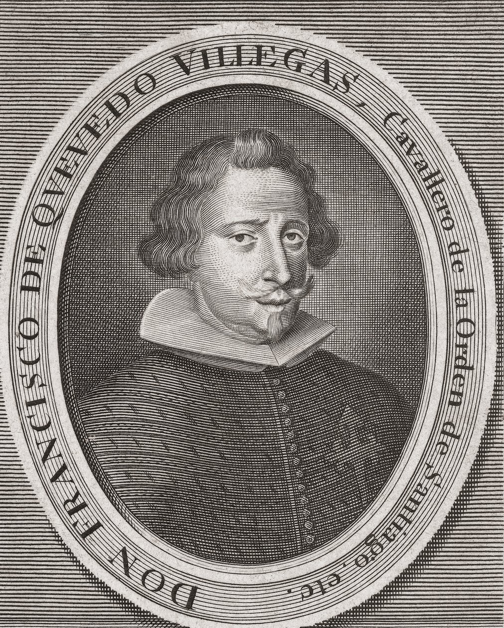 Francisco Gómez de Quevedo ja Santibáñez Villegas. tekijältä Michael van der (after) Gucht