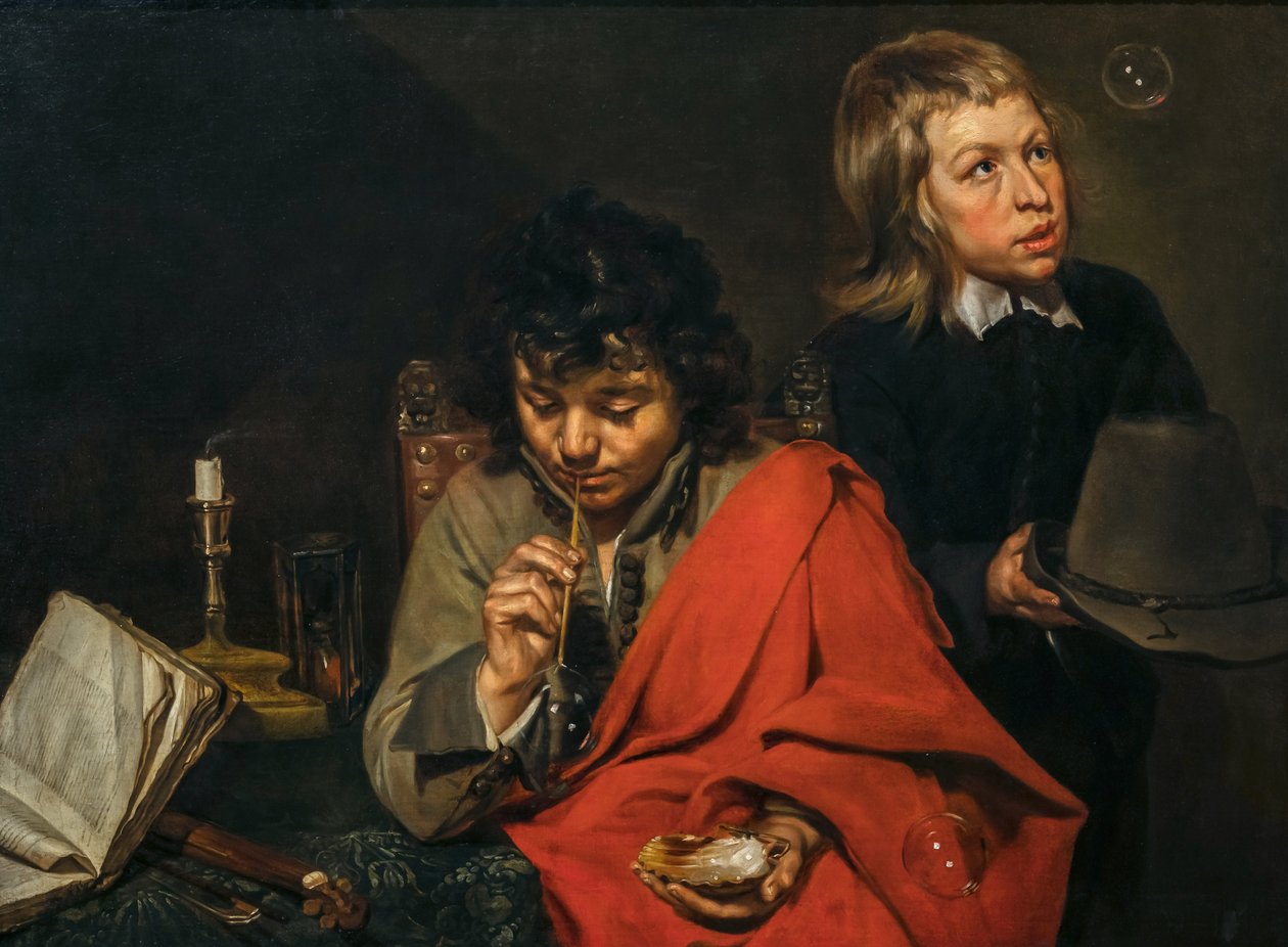 Boys Blowing Bubbles, noin 1640-luku (Öljy kankaalle) tekijältä Michaelina Wautier