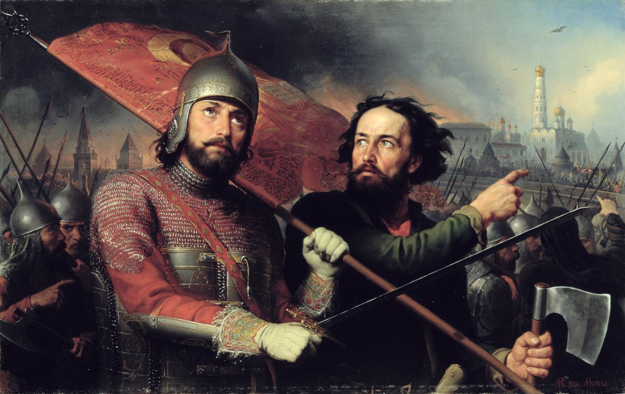 Kuzma Mininin (k.1616) ja kreivi Dmitri Pozharskin (1578-1642) kansallinen kapina 1850 tekijältä Michail Ivanovich Skotti