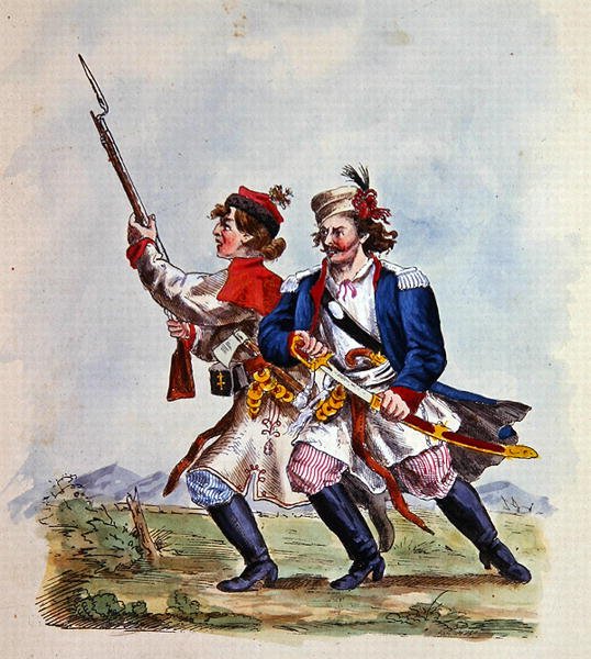 Puolan armeijan puvut vuoden 1700 jälkeen (värilitho) tekijältä Michal Stachowicz