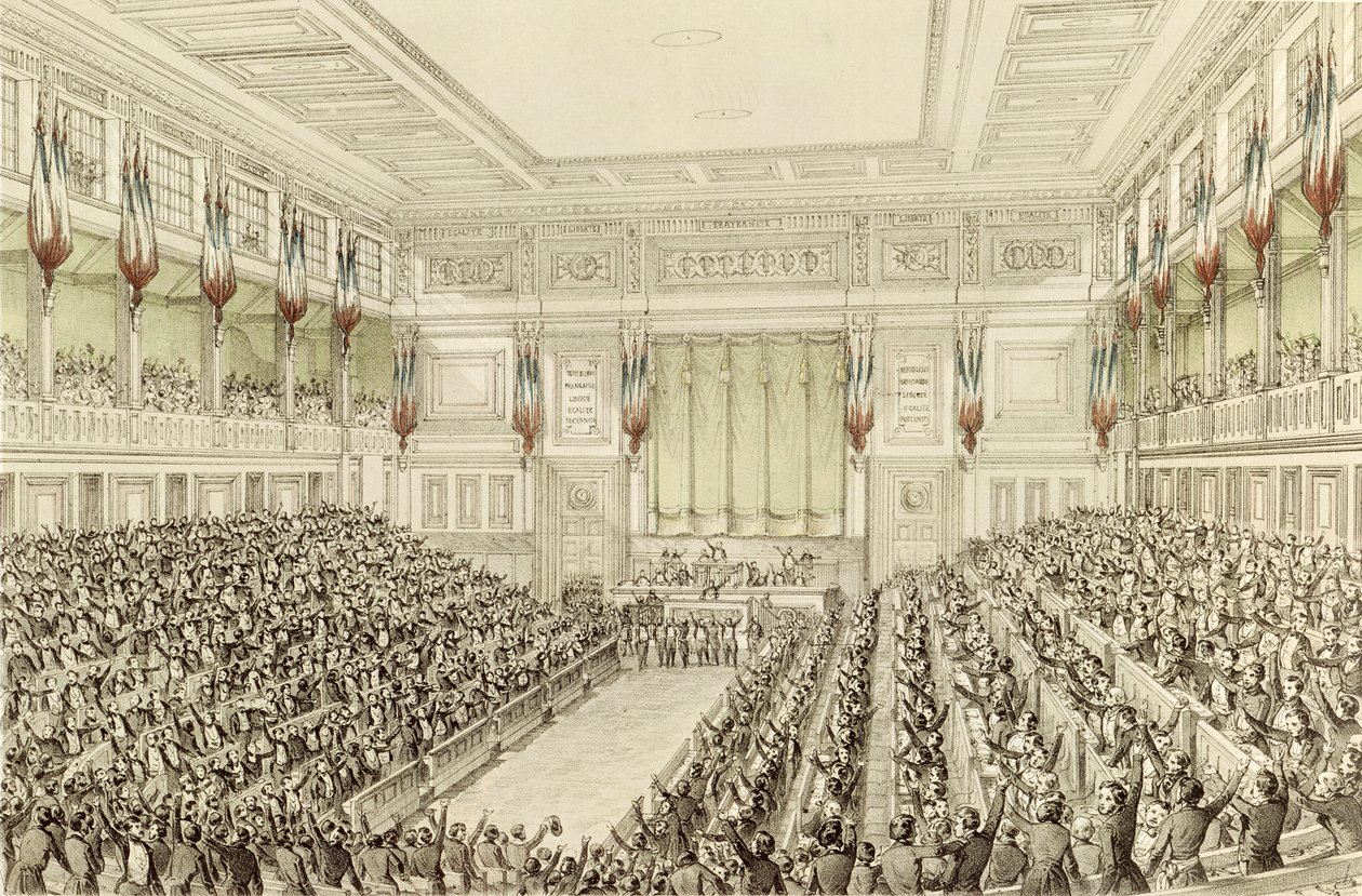 Kansalliskokouksen ensimmäinen kokous 4. toukokuuta 1848 tekijältä Michel C. and Gaildrau, Jules Fichot