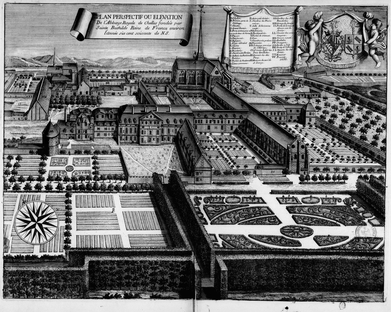 Chellesin luostari vuonna 1688 tekijältä Michel Germain